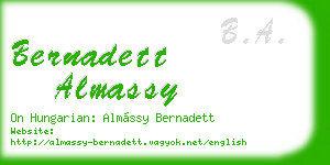 bernadett almassy business card